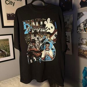 Sergio Calabasas Bad Bunny Shirt Mens XL Black Crew Neck Short Sleeve Graphic